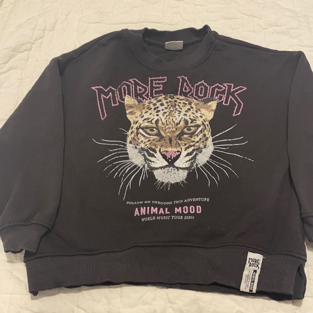 Grey and pink text sweat shirt